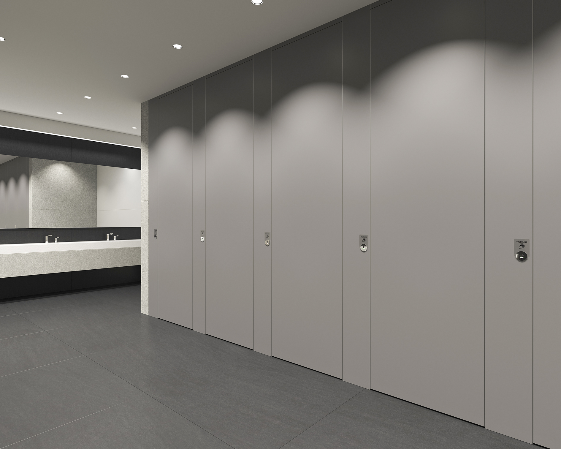 Enhanced privacy and modern style in smart restroom cubicle design