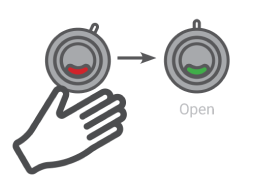 touchless exit from washroom cubicle with automatic door opening and closing in HPL partitioned smart restroom
